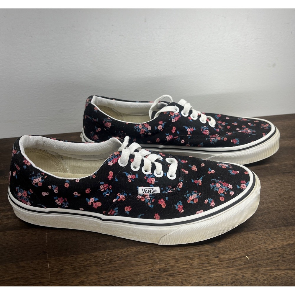 Vans Women's Era Ditsy Floral Black Pink Flowers Canvas Womens 9 Mens 7.5